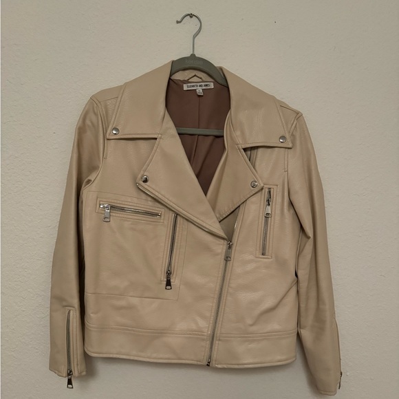 Elizabeth & James Beige Moto Jacket - Picture 1 of 6